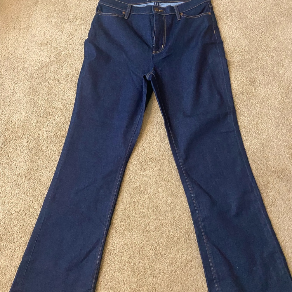 Women’s Lands End Dark Blue Bootcut Jeans 16